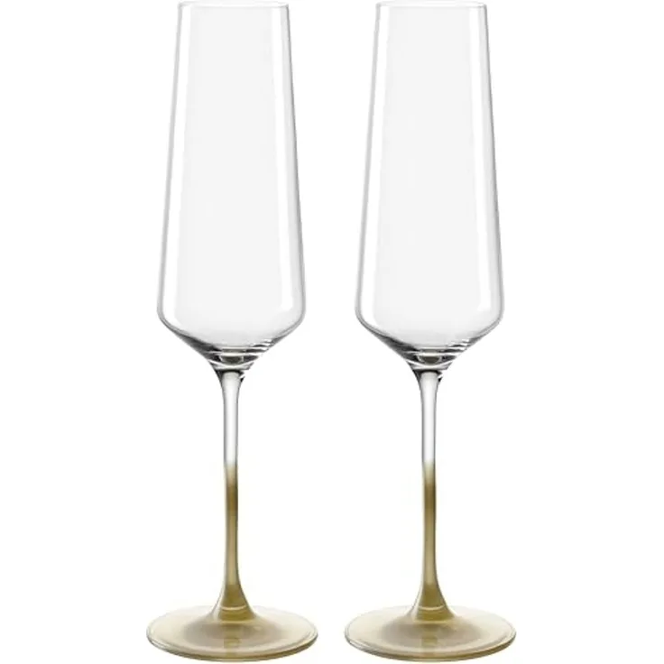 LEONARDO Sektglas PUCCINI, goldfarben, 2-tlg, Kristallglas, 2er Set, 280ml