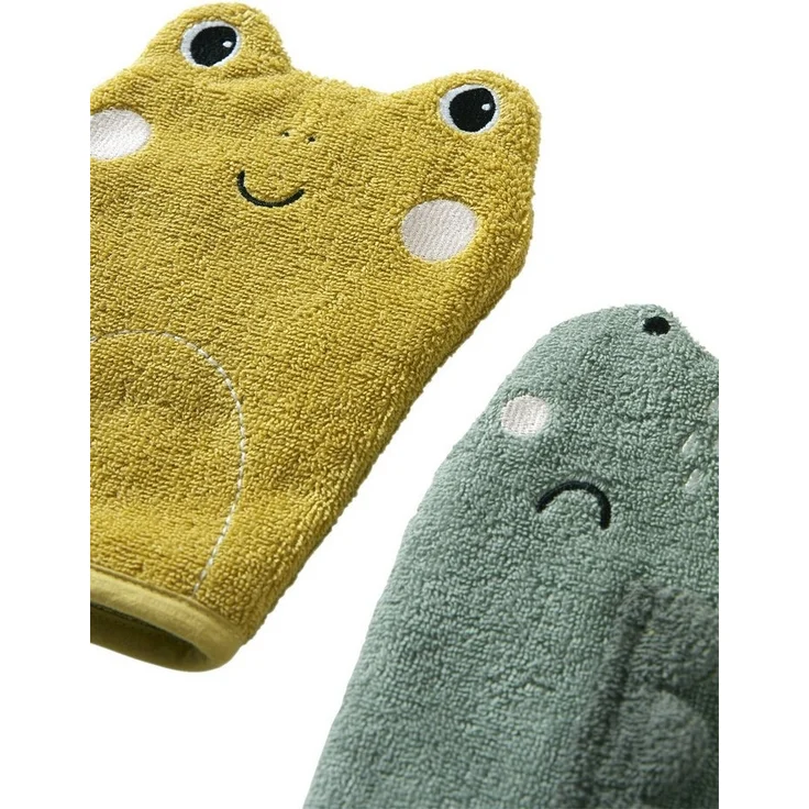 vertbaudet Waschhandschuh 2er-Set Baby Waschhandschuhe OZEAN – Bild 2