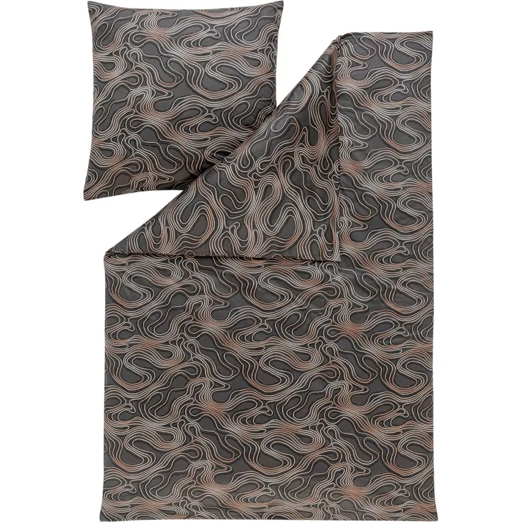Estella Bettwäsche Marico 6974 920 Anthrazit Mako Interlock Jersey 135 x 200 + 80 x 80 cm
