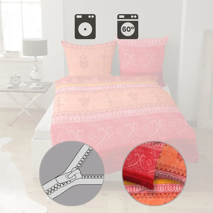 CASATEX Bettwäsche Indi, Satin, 2 teilig, romantisch, orientalisch, weich und gemütlich – Bild 4