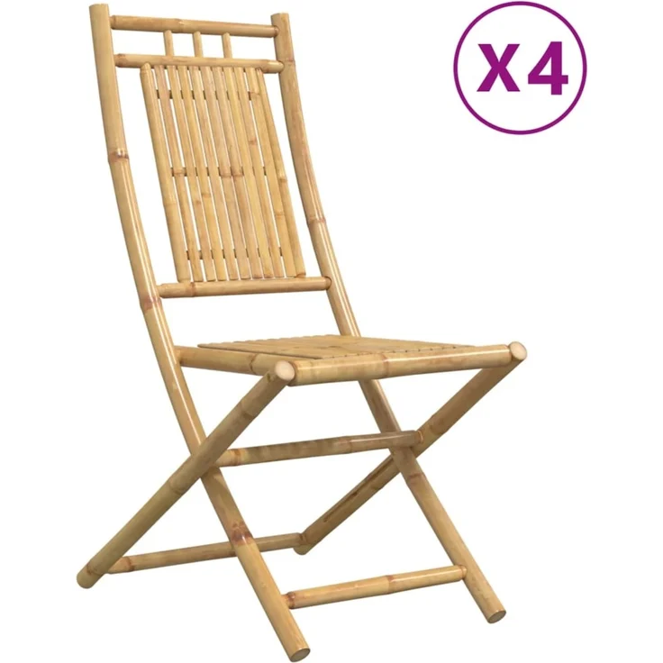 vidaXL Gartenstühle 4 Stk. Klappbar 46x66x99 cm Bambus 3278511 – Bild 1