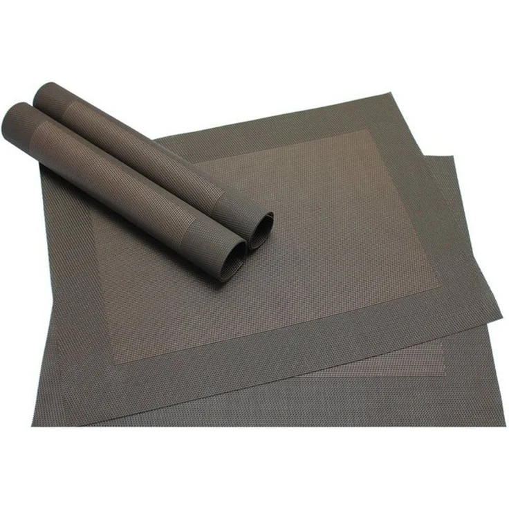 matches21 HOME & HOBBY Platzset Tischset BORDA 4er Dunkelbraun Tischunterlage als Tischdeko, (4-St), modernes Esstisch Platzdeckchen als abwaschbarer Tischuntersetzer – Bild 3