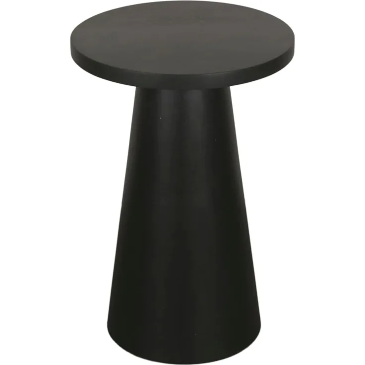 byLIVING Beistelltisch Cone/Massivholz Akazie schwarz lackiert/rund/Wohnzimmertisch/Nachttisch/Echtholz/D 35, H 60 cm