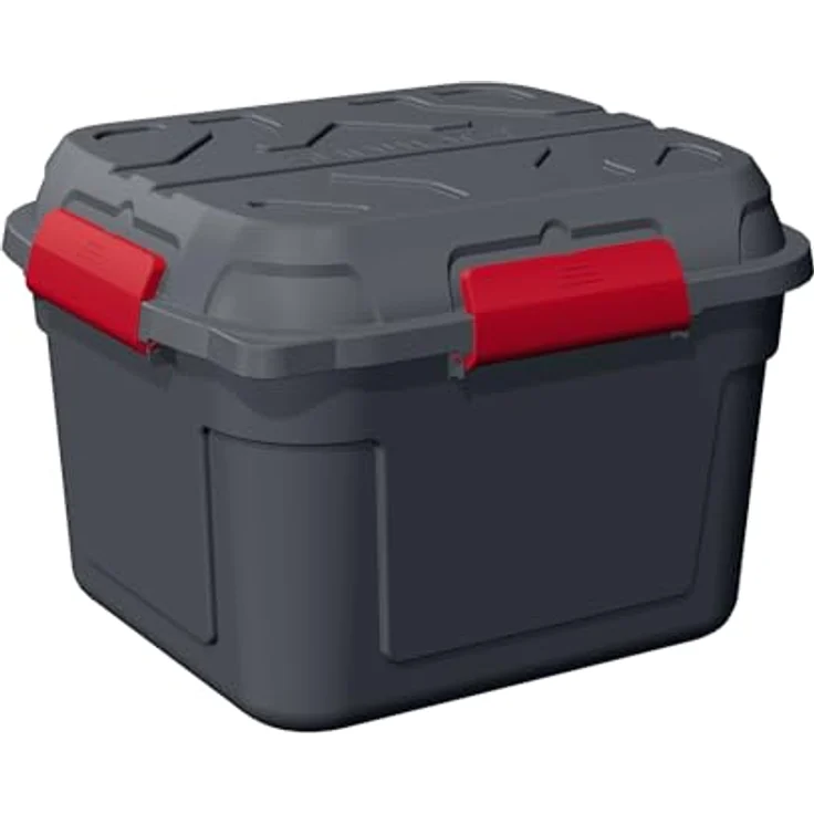 Sunware Q-line wasserdichte Aufbewahrungsbox 90L anthrazit rot Outdoor Camping-Kiste – Bild 2
