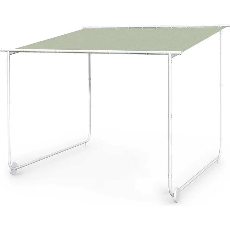Nantes Pavillon Gazebo Sonnendach 3x3 m Polyester Stahlrahmen UV50+ Bodenrollen Dunkelgrau – Bild 3