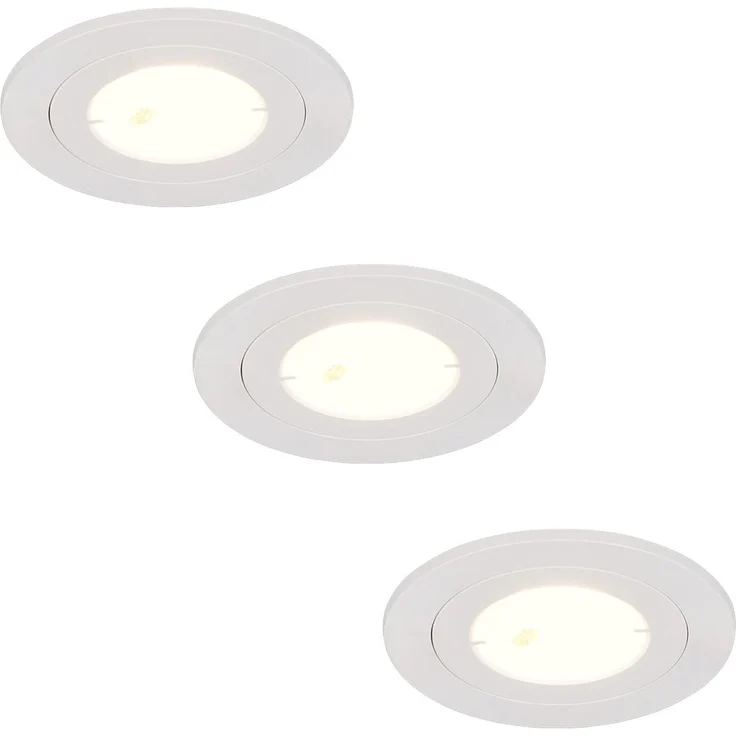 Flacher LED Einbaustrahler 230V dimmbar, 3er Set, Badezimmer geeignet, Ø 8cm – Bild 2