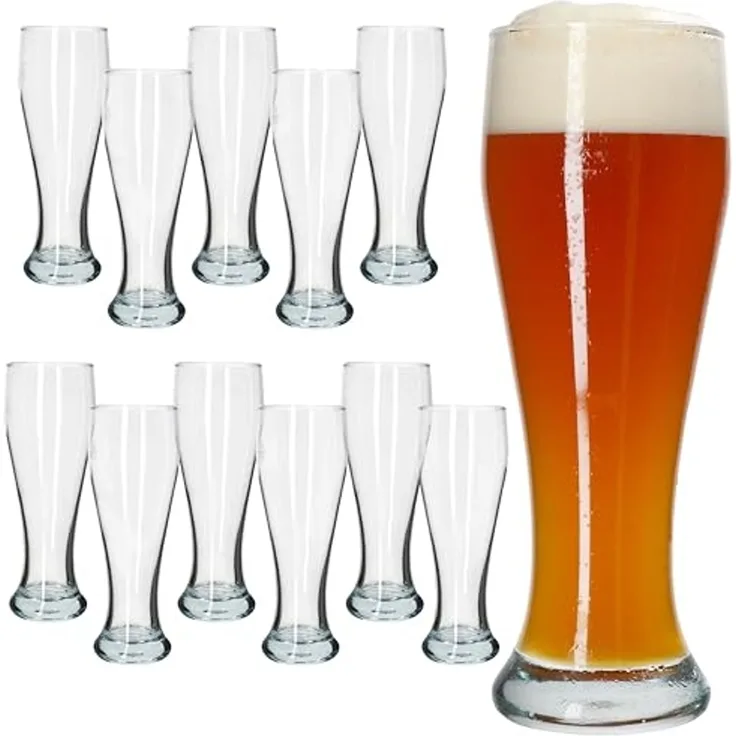 MamboCat Bierglas MamboCat 12x Sepp Weizenbiergläser Set 0,5 L geeicht Klarglas Weißbier, Glas
