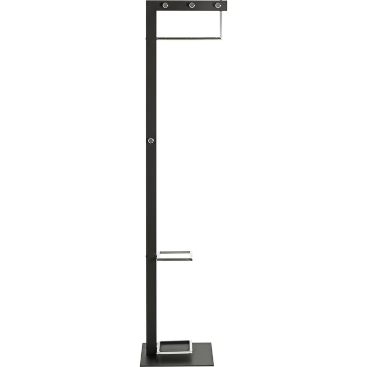 Garderobenständer >54553< in chrom, schwarz, Metall - 35x175x41cm (BxHxT) – Bild 4