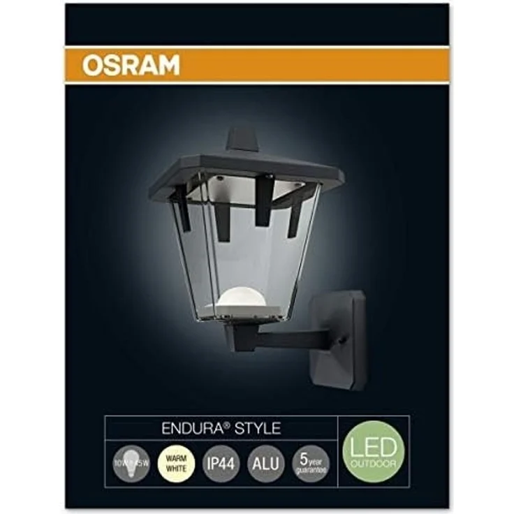 Osram Endura Style Lantern Classic Up LED Wand-aussenenleuchte, Aluminiumkörper, 10 Watt, warmweiss, 3000K, schwarz – Bild 3