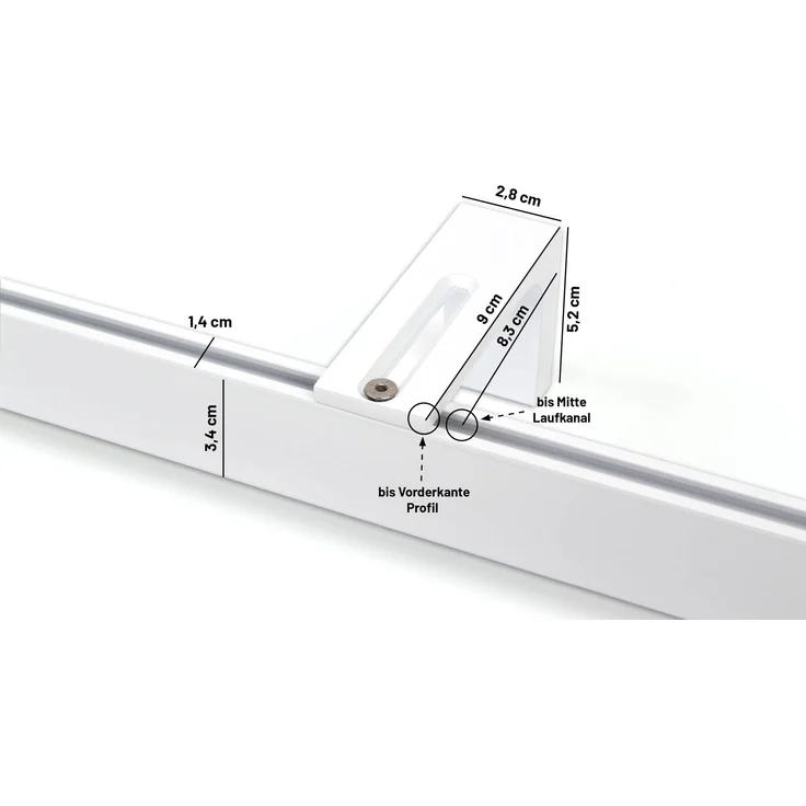 Deco-Raum® Gardinenschiene Innenlauf Loft | Länge: 400cm | Material: Aluminium | Farbe: Weiß – Bild 2