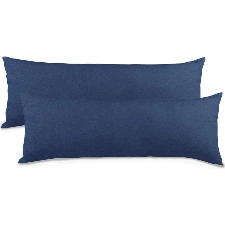 aqua-textil Classic Line Kissenbezug 2er-Set 40x120 cm dunkel blau Baumwolle Seitenschläferkissen Bezug Kissenhülle, Kopfkissenüberzug, Pillowcase, Bettkissen, Kopfkissenbezug, Reißverschluss