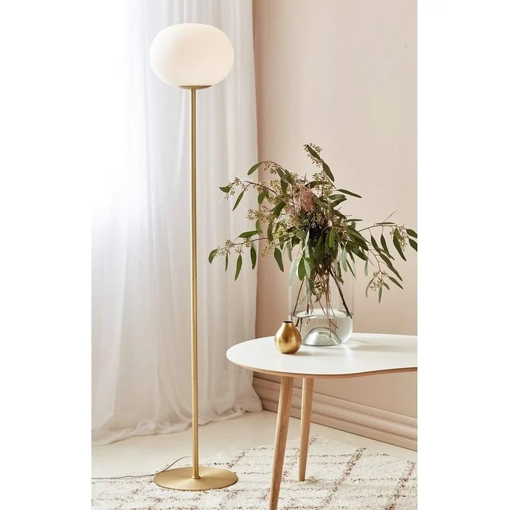 Nordlux ALTON Stehlampe Messing, opal weiß E27 mit Kabelschalter 28x28x150cm – Bild 5