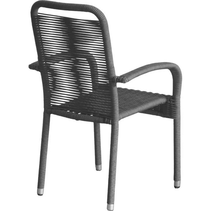 Wholesa Gartenstuhl Ramano, Stapelstuhl, Klappstuhl, Grau / Schwarz, 94 x 56 x 64 cm – Bild 5