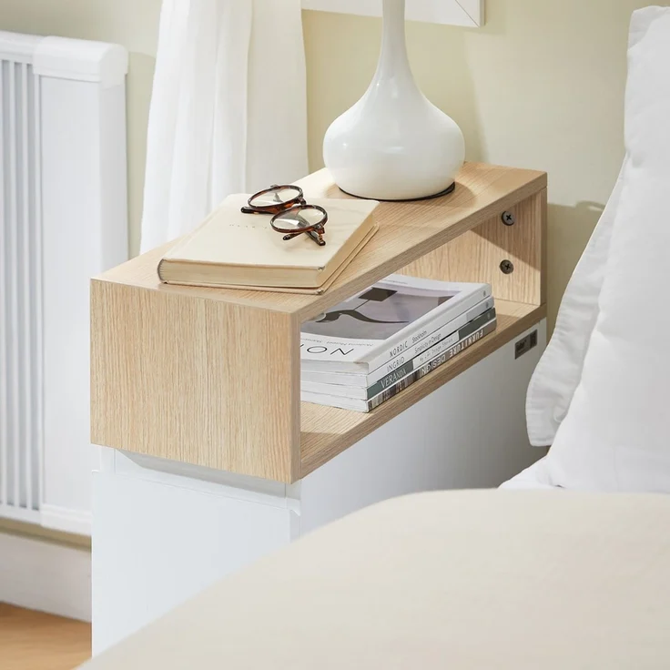 SoBuy FBT155-WN Nachttisch, Spanplatte, Melamin, Weiß, 50 x 61 x 20 cm – Bild 4