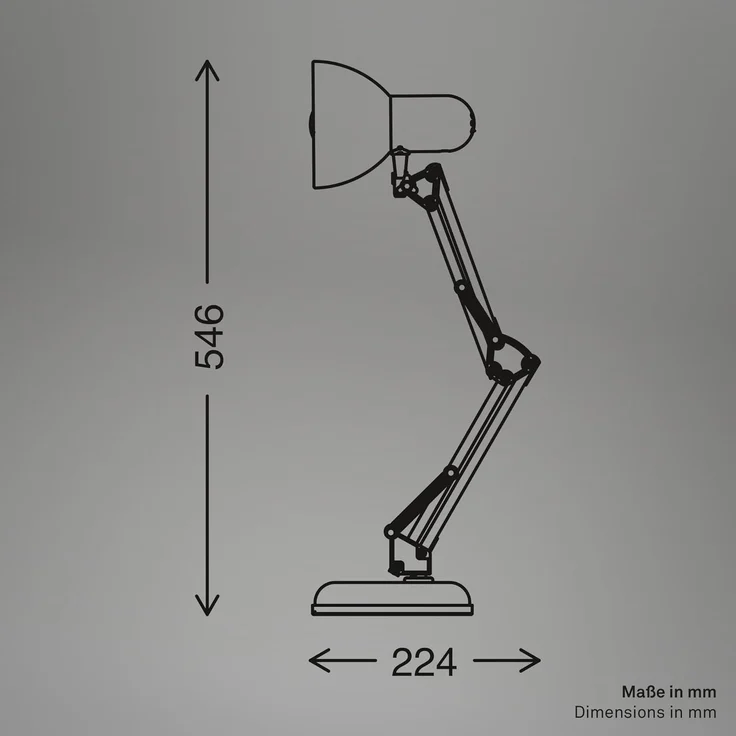 BRILONER - Schreibtischlampe mit Kabelschalter, schwenkbar, E14, max. 25W, Tischlampe, Lampe, Nachttischlampe, Tischleuchte, Deko, Bürolampe, Leselampe Bett, Leselicht, 15,5x53 cm, Beige – Bild 7