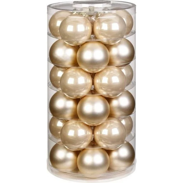 MAGIC by Inge Weihnachtsbaumkugel, Weihnachtskugeln Glas 6cm Champagner, 30 Stück – Bild 2