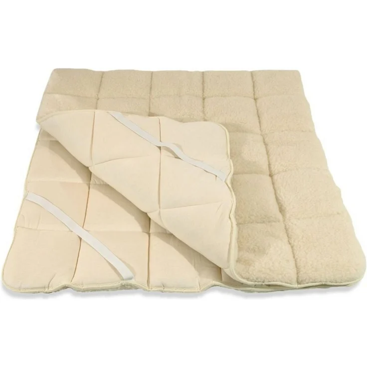Meivita, Topper bauschiges Lammflor Unterbett mit 4 Eckgummis, 3 cm hoch, Merino Schafschurwollvlies, Matratzenauflage Hergestellt in Deutschland – Bild 2