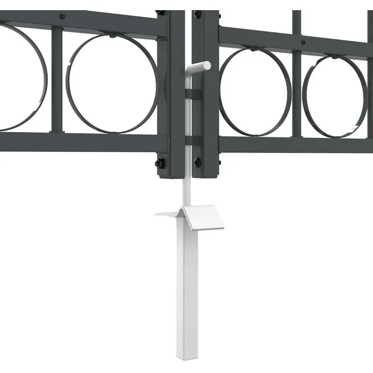 vidaXL Gartentor mit gewölbtem Oberteil Assen Grau 4 x 1,25 m Stahl 42008954 – Bild 7