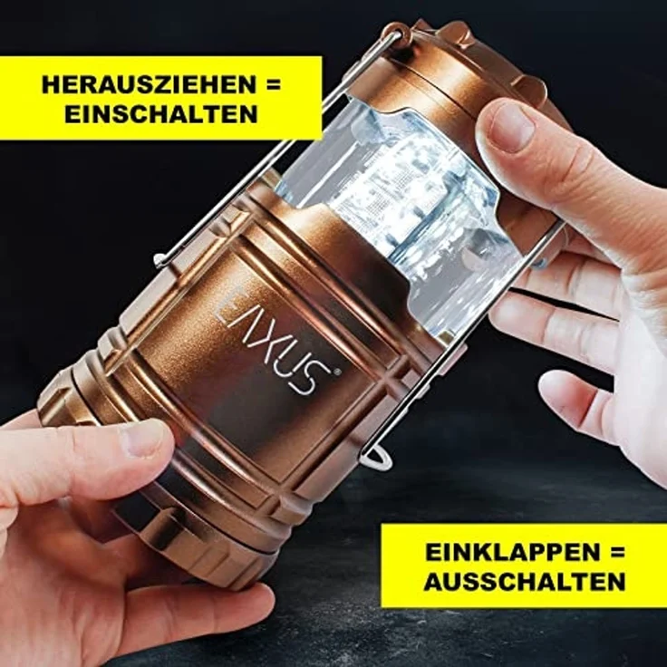 EAXUS Gartenleuchte 30 LED Campinglampe Batteriebetriebene Lampe für In- und Outdoor, LED fest integriert, Ausziehbar – Bild 5