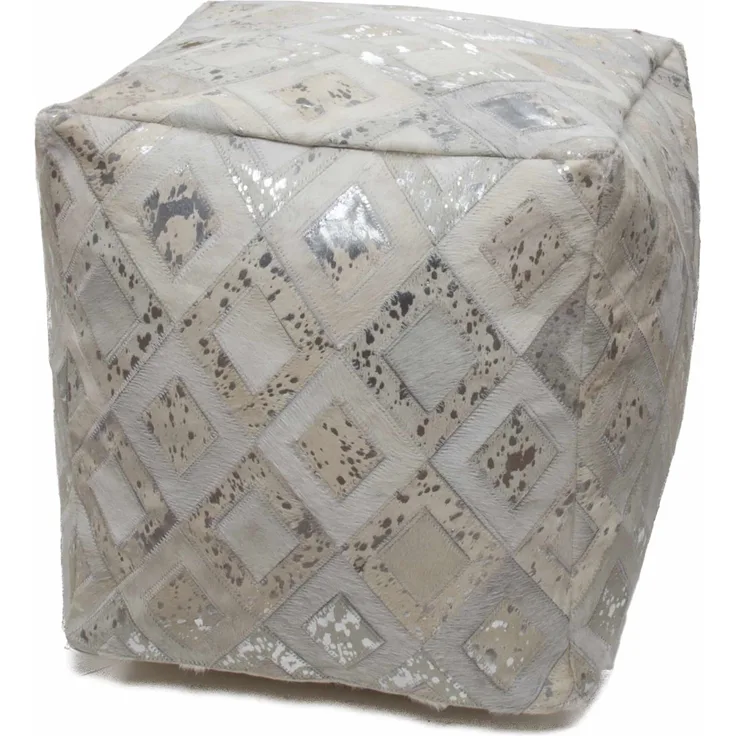 Spark Pouf 110 Grau / Silber 45cm x 45cm