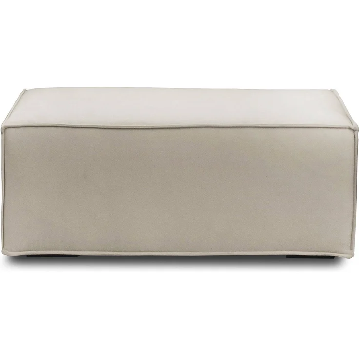 Dmora Assisi-Pouf, Wohnzimmer-Pouf, Relaxsessel aus gepolstertem Stoff, 100 % Made in Italy, 100 x 70 x 43 cm, Taupe – Bild 6