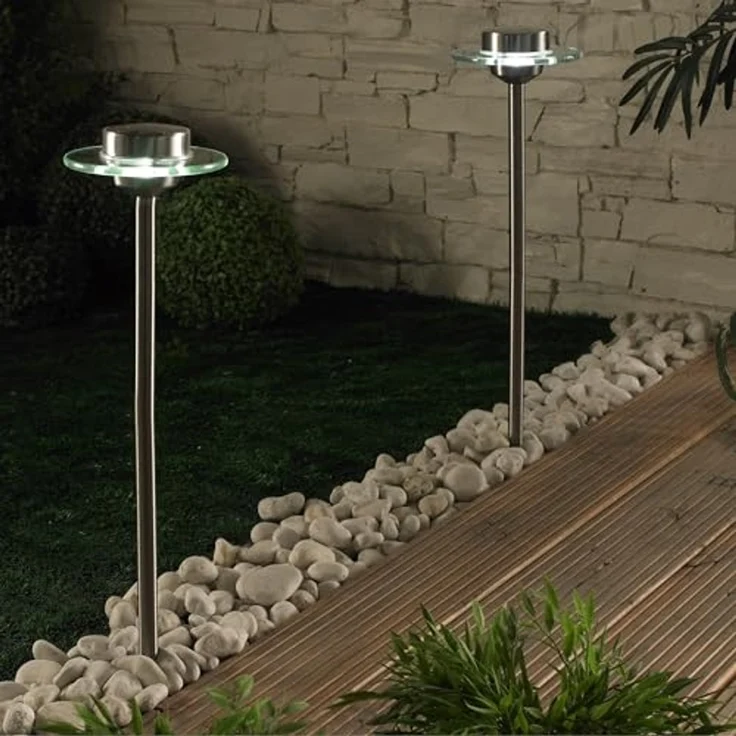 MeLiTec LED Solarleuchte SO13, Saturn, LED fest integriert, kaltweiß, aus Edelstahl und Echtglas, bis zu 8 Stunden Leuchtdauer – Bild 2