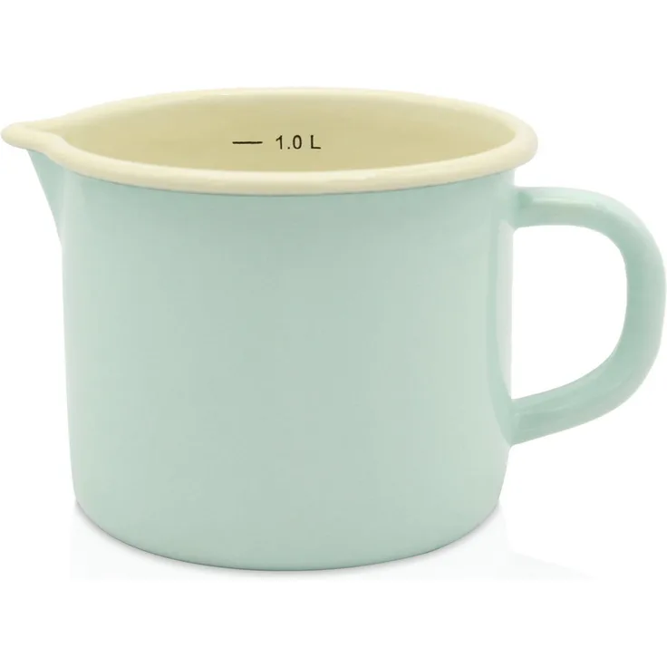 KARL KRÜGER Milchtopf mit Ausguss und Innenskalierung Ø12cm mint