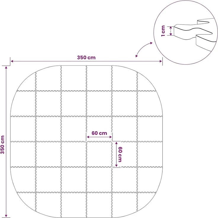 vidaXL Pool Bodenschutzmatte 36 stk. Ø 350 cm Rund EVA-Schaum Schwarz 42042639 – Bild 3