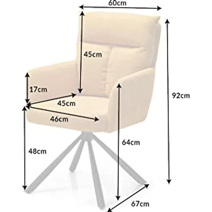 riess-ambiente Polsterstuhl BIG GEORGE senfgelb (Einzelartikel, 1 St), Esszimmer · 360° drehbar · mit Armlehne · Retro – Bild 4