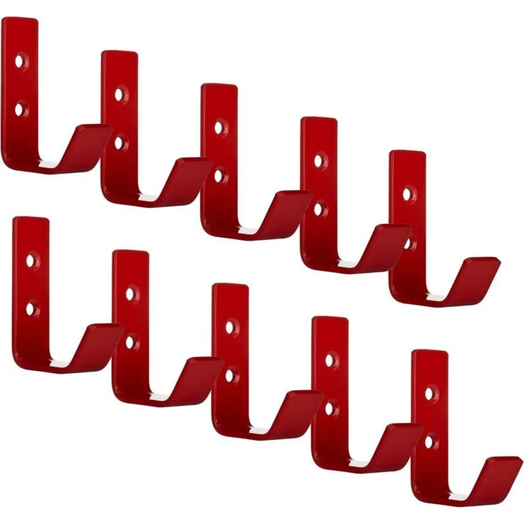 SO-TECH® Kleiderhaken Wandhaken, aus Edelstahl, 60 x 20 x 45 mm, (10-St), kleiner Jackenhaken mit abgerundeten Kanten signalrot – Bild 1