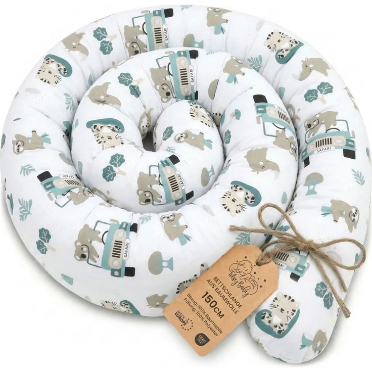 Totsy Baby Seitenschläferkissen Bettschlange Body Pillow 150 cm Baumwolle - Kopfkissen lang Bettrolle Schlafkissen Nackenrolle Kissen Oeko-Tex Afrika – Bild 1