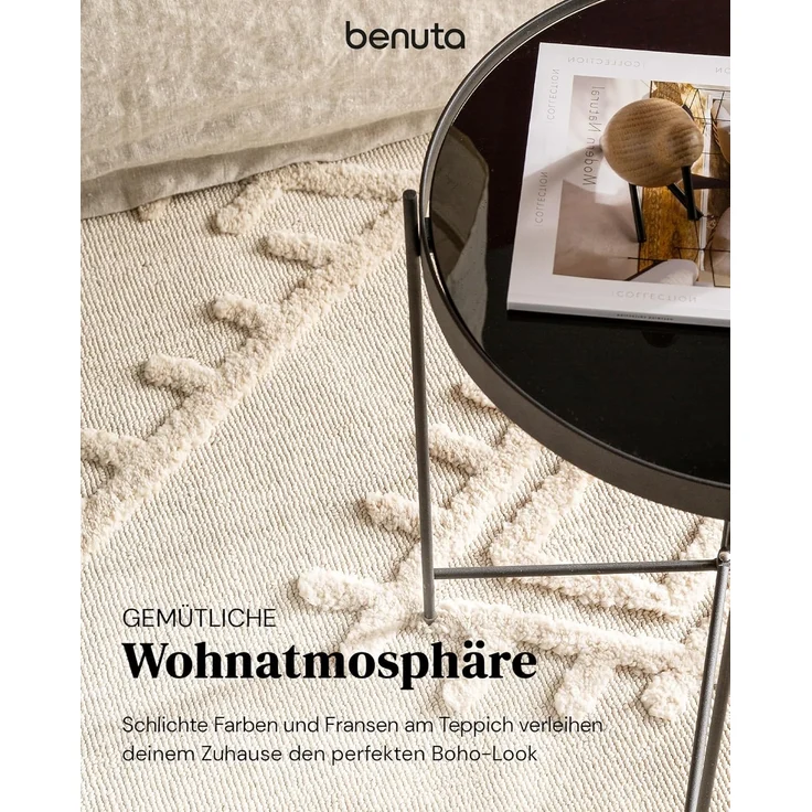 benuta Teppich Oyo, rechteckig, Höhe: 11 mm, Teppich Wohnzimmer, Esszimmer, Schlafzimmer, Flur, Boho, Weich – Bild 4
