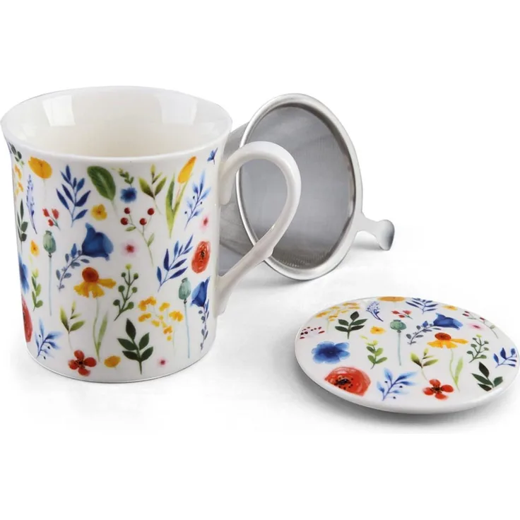 Jameson Tailor Flowers Kräuterteetasse mit Deckel und Sieb