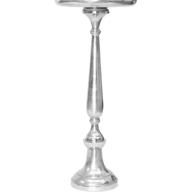 Dekosäule silber Metall Säule 78cm Blumensäule Kerzenständer Deko Beistelltisch – Bild 2
