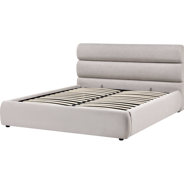 Bett mit Stauraum Kunstleinen BONIFACIO 160x200 cm Grau – Bild 4