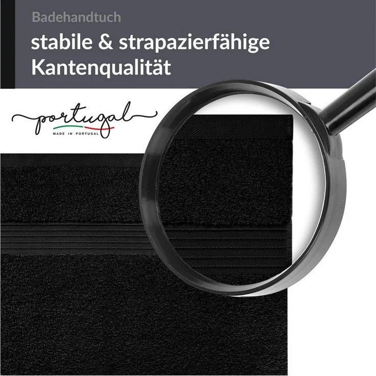 Lashuma Saunatuch Linz, Frottee (1-St), Saugstarkes Badetuch schwarz 70x200 cm – Bild 3