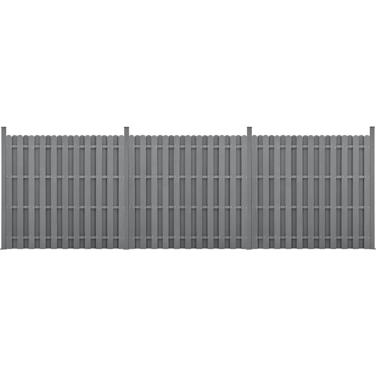WPC Gartenzaun Langero 185x562 cm Grau neu. holz – Bild 1