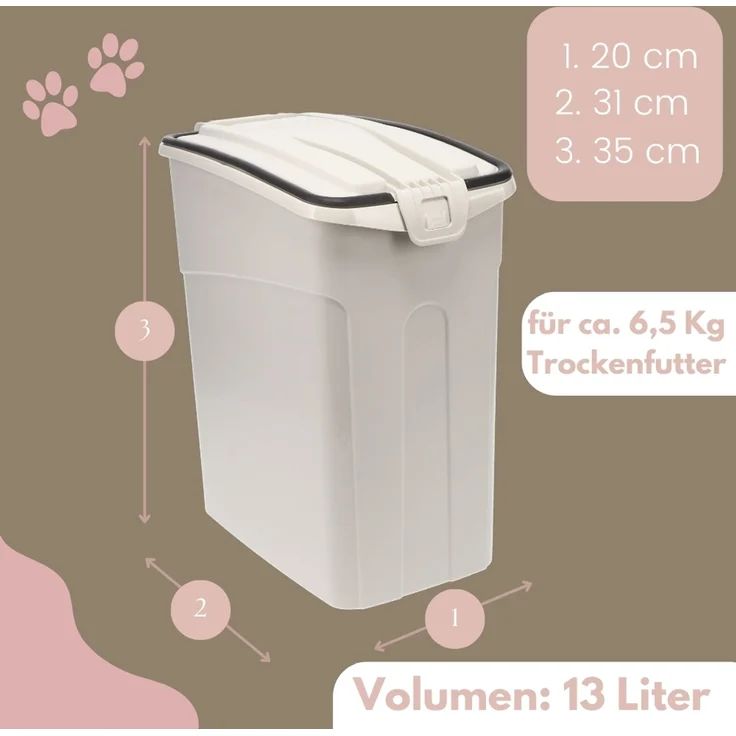 Futtertonne Luftdicht mit Deckel Futtertonne Hund Katze Hundefutter Aufbewahrung Trockenfutter Aufbewahrung Futterbox Hund Hundefutter Box 13 L – Bild 2