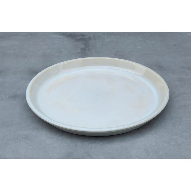 Pflanzteller Untersetzer Blumentopf Keramik 40cm Grau-Weiß Vogeltränke frostfest – Bild 2