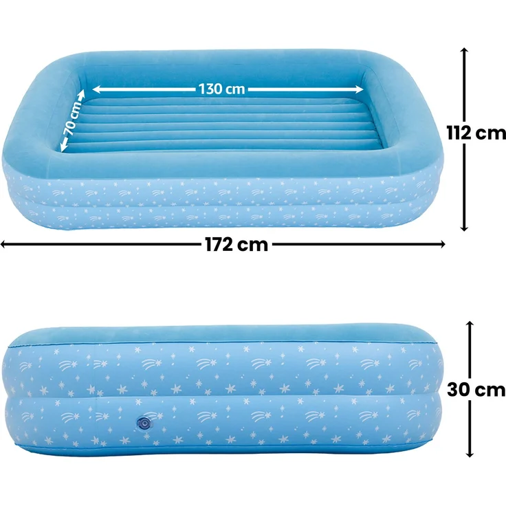 Deluxe Kids Flocked Airbed with Kids Double Action Hand Pump 172 x 112 x 30 cm with Double Action Hand Pump – Bild 3