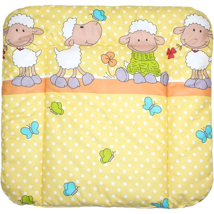 Baby Auflage Wickelauflage - Schaf GELB/ORANGE - 70x50 cm 70x70 cm 70x85 cm Wickeltischauflage 70x50 cm