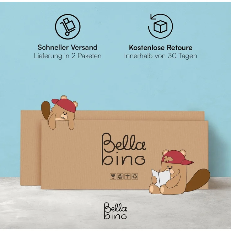 Bellabino 'Bia' Hausbett 120x200 cm, natur, Kiefer Massivholz, Bodenbett in Hausoptik, Montessori Kinderbett mit Rausfallschutz und Lattenrost – Bild 10