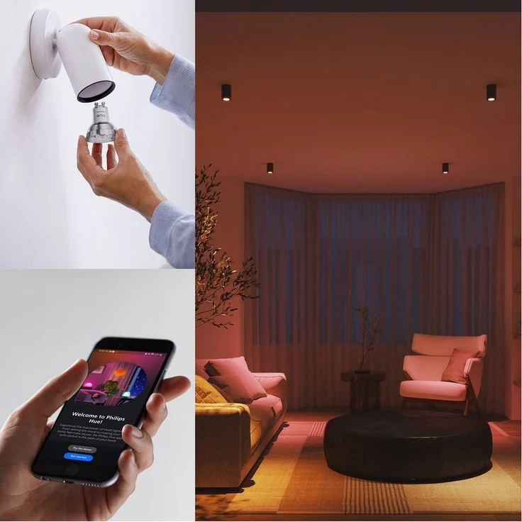 Philips Hue Essential White & Cool Ambiente 345 GU10 3P EU – Bild 2