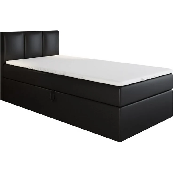 A&J MöbelLand GmbH Boxspringbett Einzelbett NASI mit Bettkasten, Topper und gepolstertem Kopfteil. (Boxspringbett mit Bettkasten und gepolstertem Kopfteil. Gratis Topper – nur jetzt erhältlich!, Kostenlose Lieferung! TOP ANGEBOT), Länge 208 cm Höhe 106 cm – Bild 4
