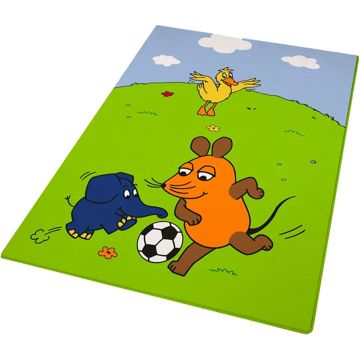 BERONAGE Kinderteppich Die Sendung mit der Maus Fußball Spiel-Teppich 100x133 cm, rechteckig, Höhe: 10 mm, rutschfest – Bild 7