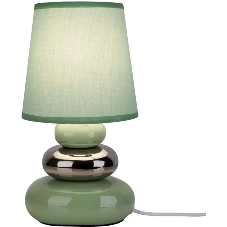 Tischlampe Wohnzimmer Tischleuchte Schlafzimmer Keramik Stoff Mint Grün 3045349 – Bild 2