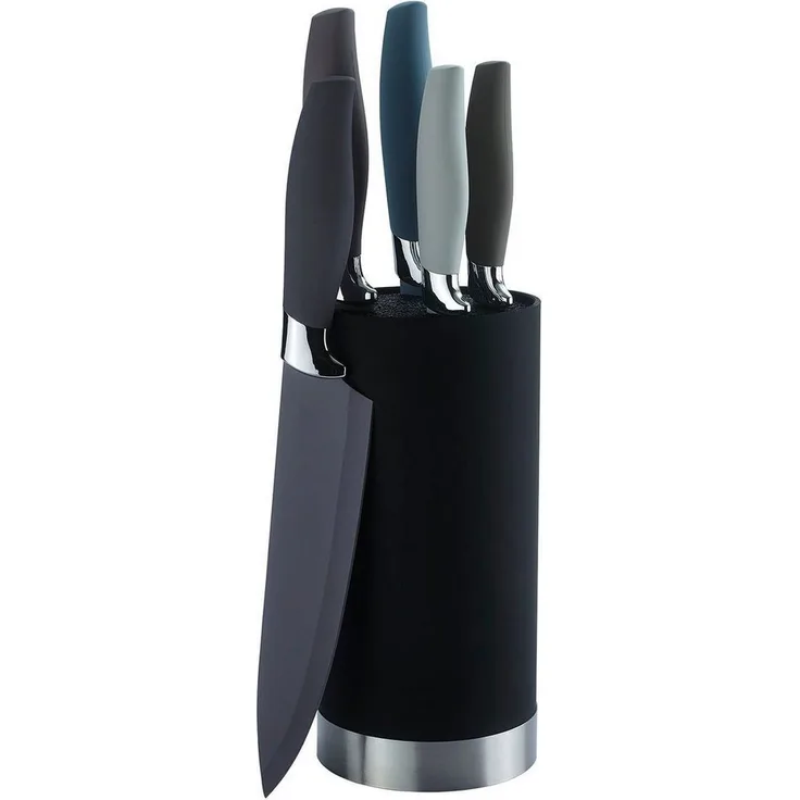 KING Messer-Set NUANCE (Set, 6-tlg), 5 Küchenmesser, 1 Messerblock, Antihaftbeschichtete Messerklingen