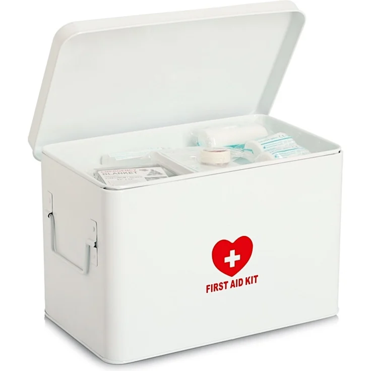ZELLER 19245 Medizinbox FIRST AID KIT Metall weiß - 32 x 19 x 20 cm / Arzneimittelaufbewahrung – Bild 4