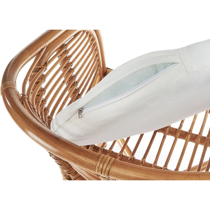 Kobolo 4-Fußstuhl Sessel UMBA Rattan - natur braun mit Armlehnen (aus Rattan, 1 St), 58 x 59 x 47/78 cm – Bild 2