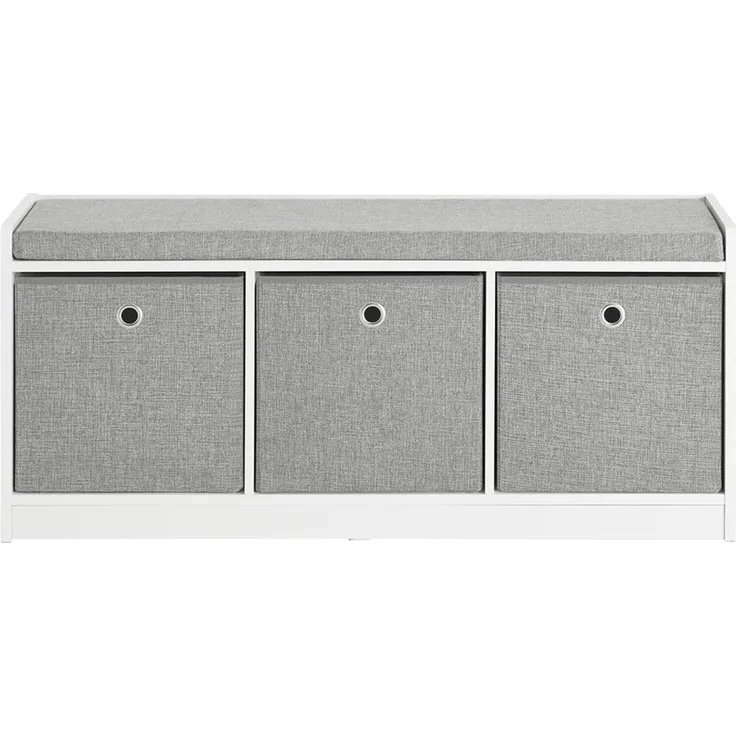 SoBuy FSR65-DG Schuhbank, MDF, Lackiert, Weiß, 102 x 45 x 32 cm